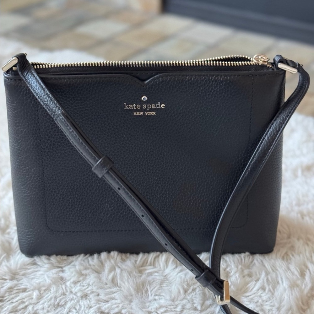 Kate Spade Harlow Pebble Leather Crossbody Bag with Gold Hardware